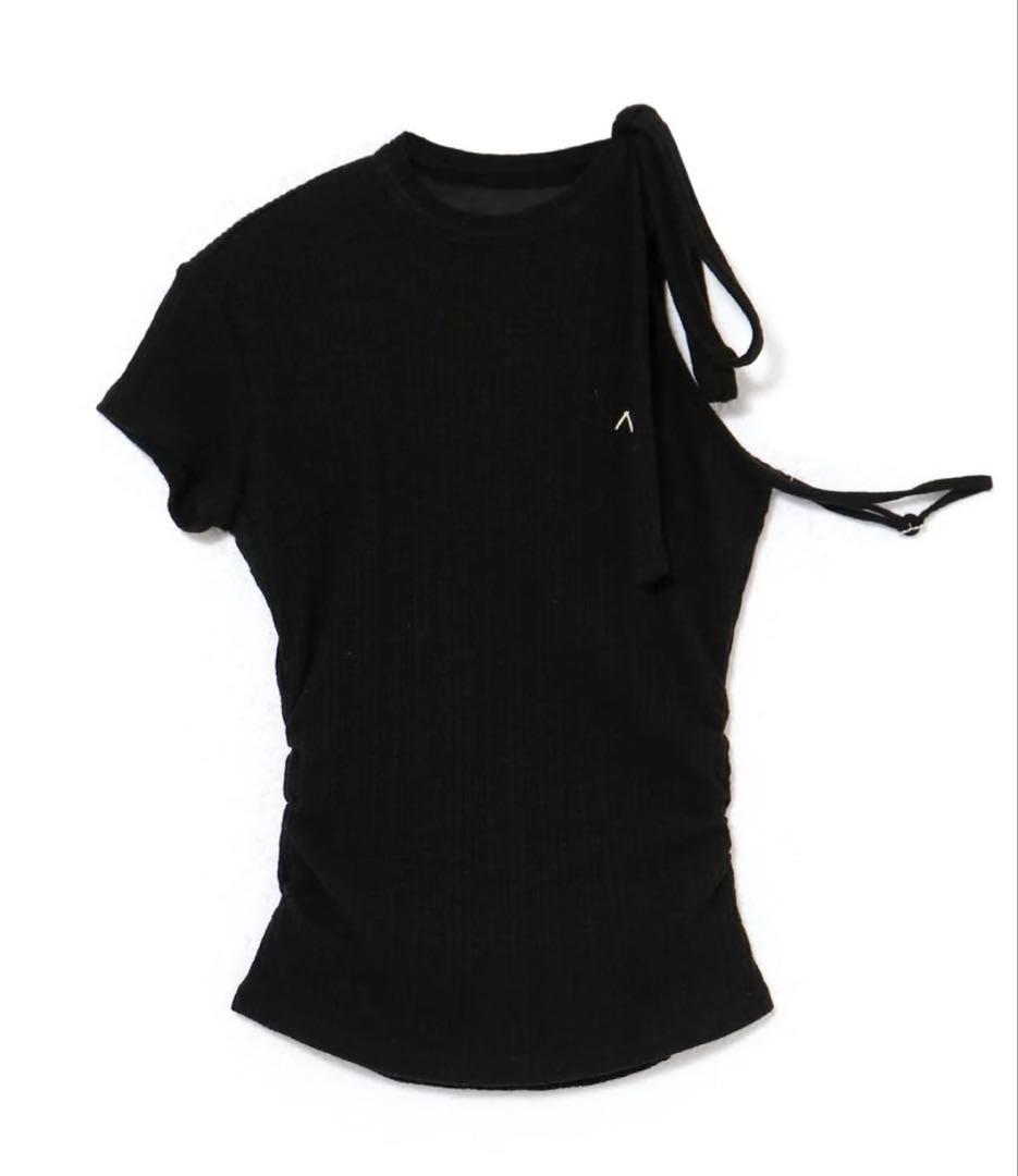 トップス andmary Manon ribbon tops black