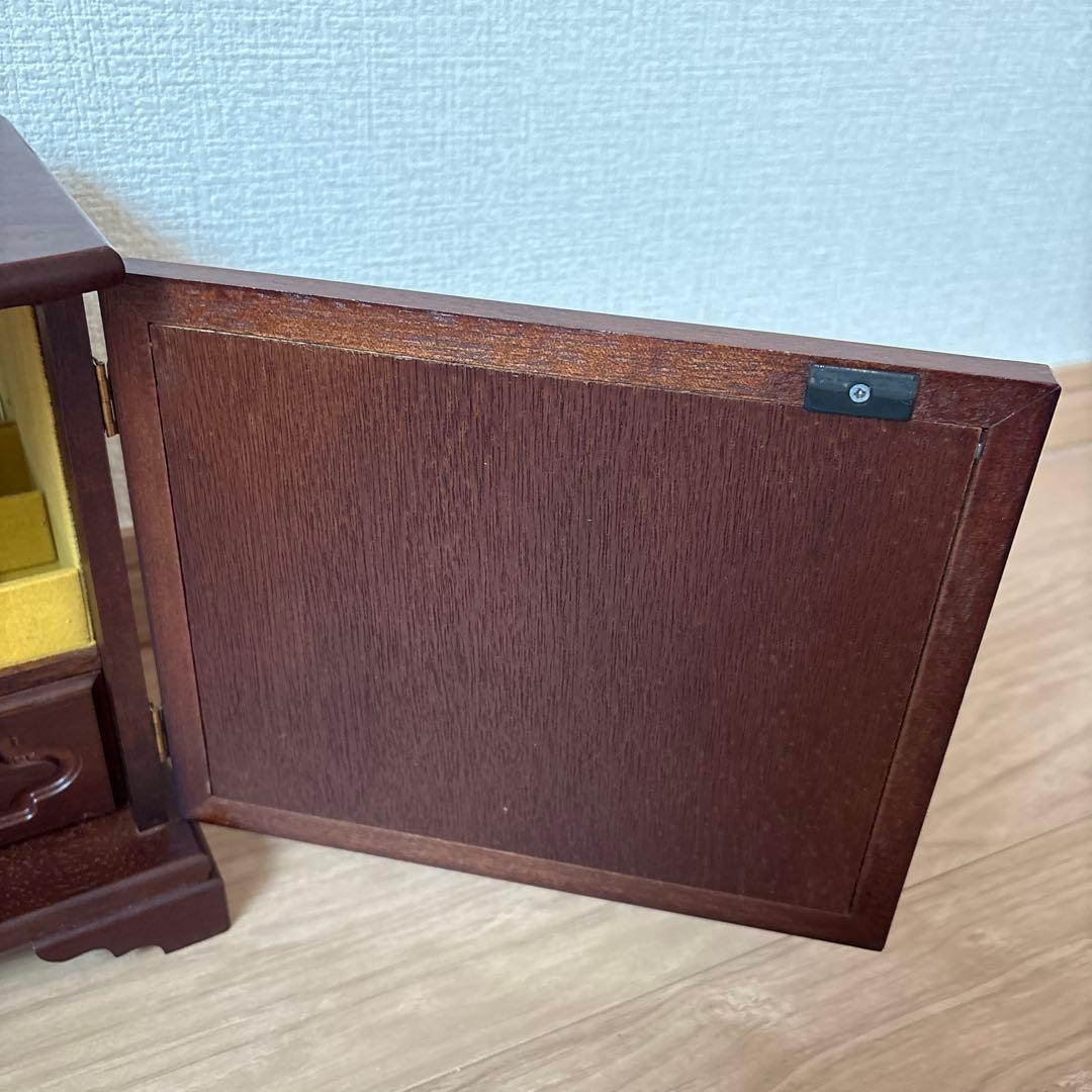 イタリア刺繍 ゴブラン織り 天然木 宝石棚 レトロ アクセサリーボックス