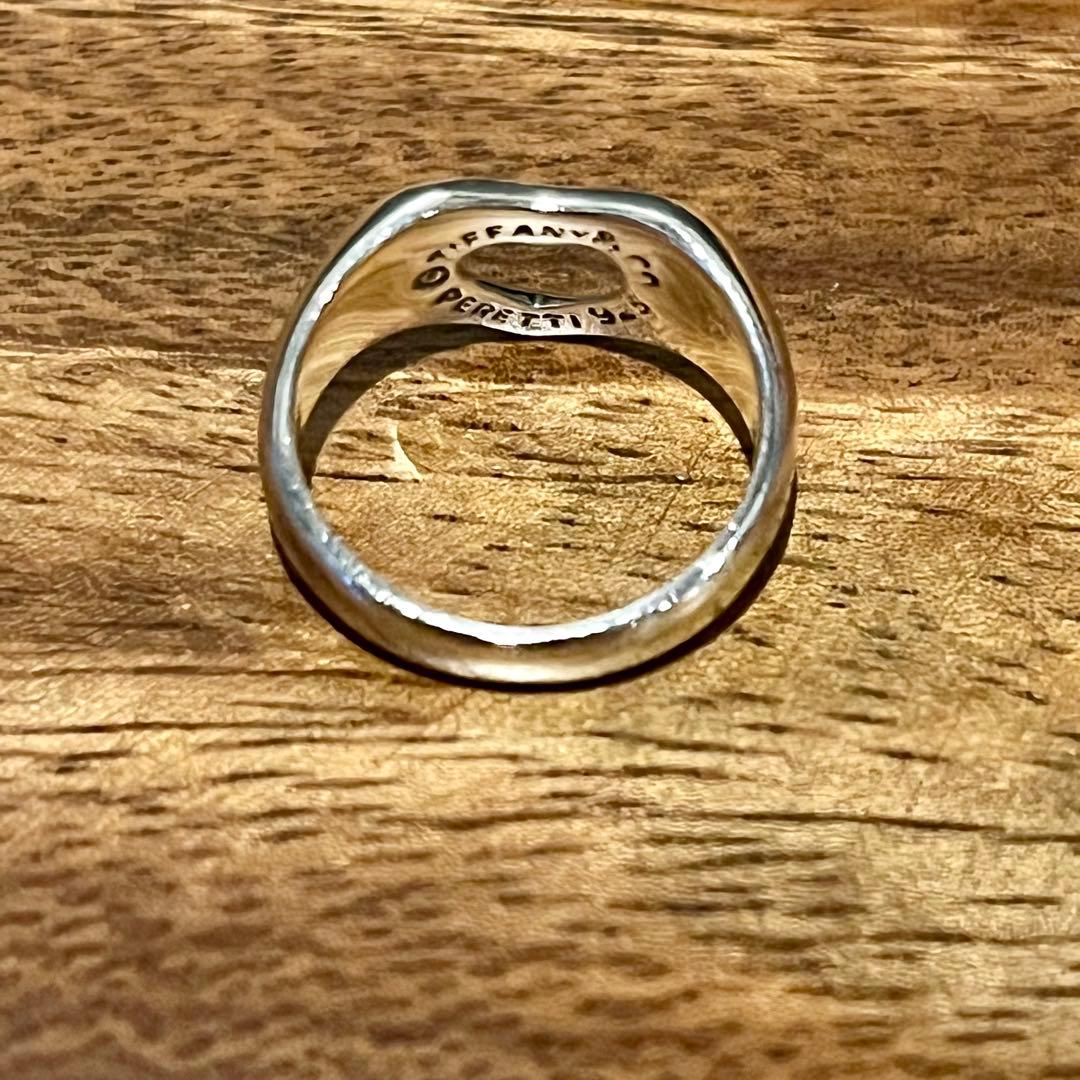 9号　オールドティファニー　オープンハートリング　　Tiffany ビンテージ