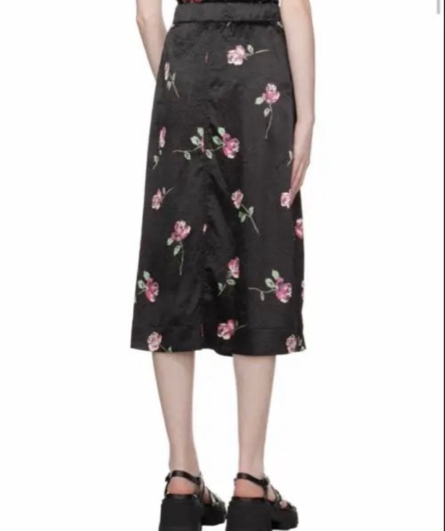 ganni ブラックパネルミディアムスカート