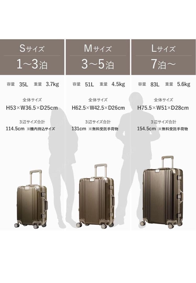 ネイビー アルミニウム合金 キャリーケース