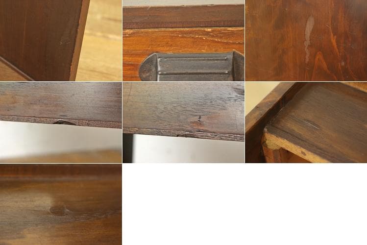 レトロ 文机 ローテーブル 座卓 無垢材 引き出し 抽斗 2杯 花台 展示台