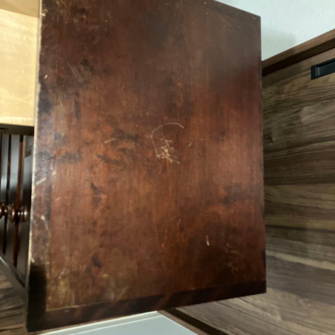 アンティークダークブラウン 6段タンス 北海道民芸家具と記載