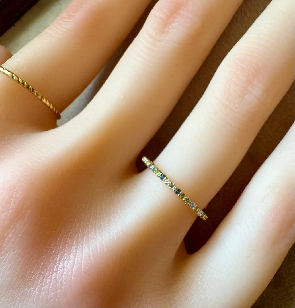 ポンテヴェキオ◆カリーナ*9号*サファイアリング*フルエタニティ*K18ダイヤ