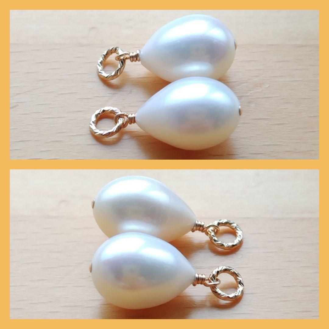 No.1396 淡水パール ドロップ ピアス イヤリング チャーム 14kgf
