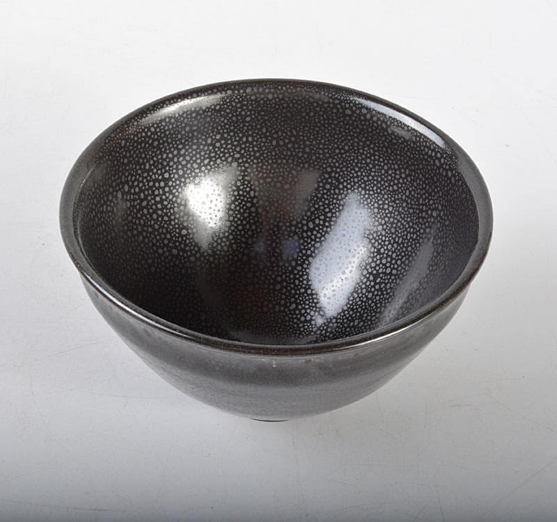 中国　宋代　建窯　窯変　油滴天目茶碗　桐箱付　M　R4617