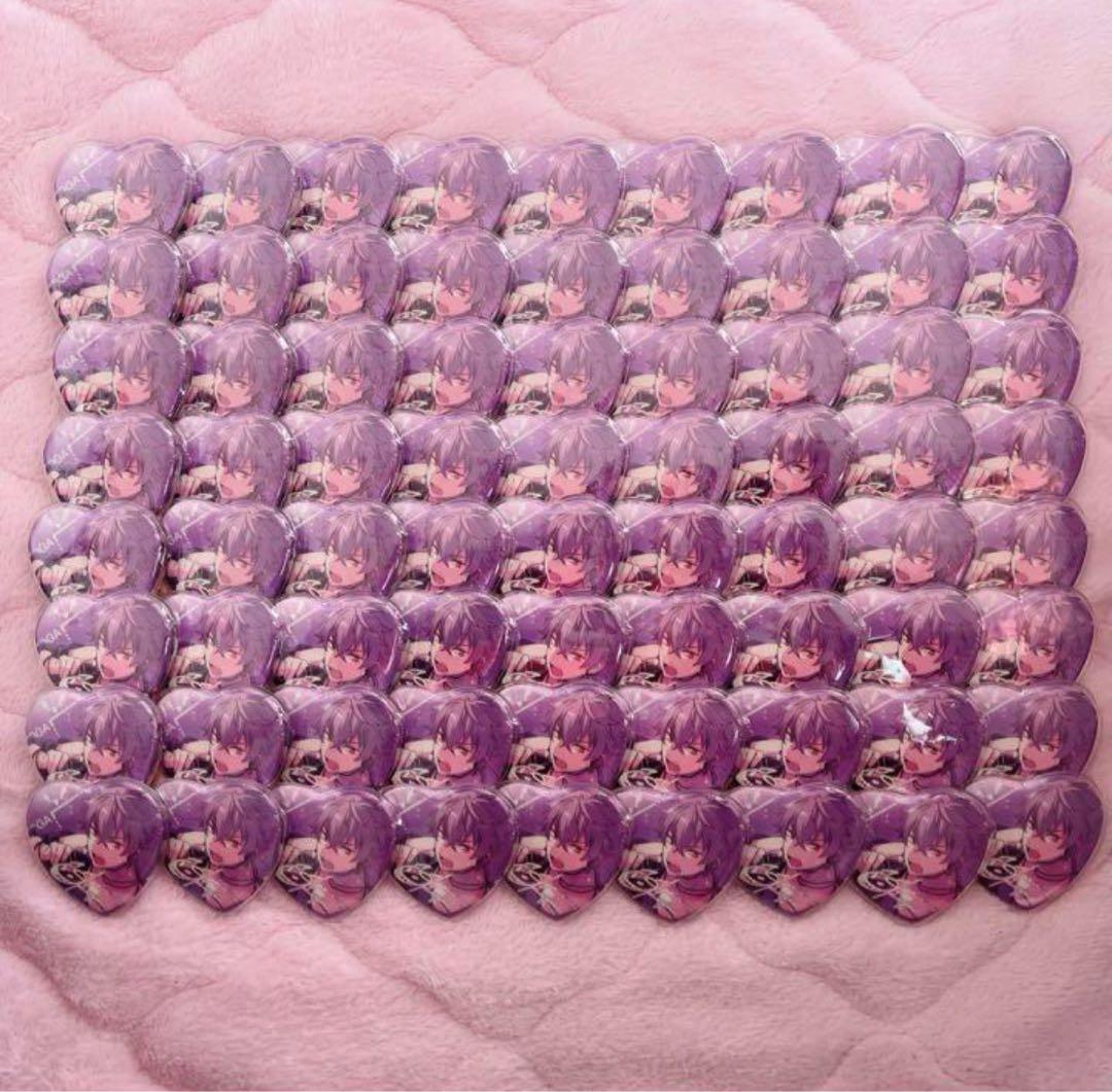 大神晃牙 あんスタ 願望缶 ロッキンスター ハート型缶バッジ72個セット