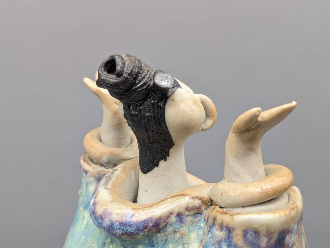 青芳人形 初代青芳 念ずれば花ひらく 砥部焼 置物 坂村真民 森本青芳