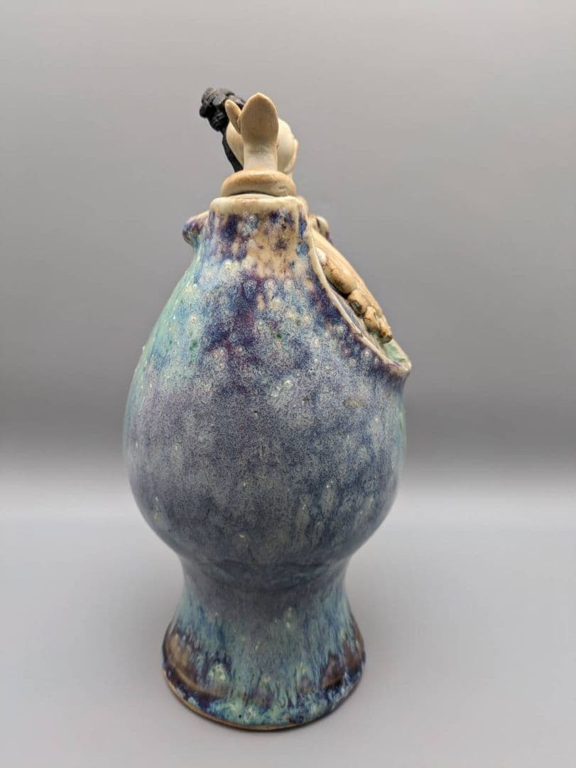 青芳人形 初代青芳 念ずれば花ひらく 砥部焼 置物 坂村真民 森本青芳