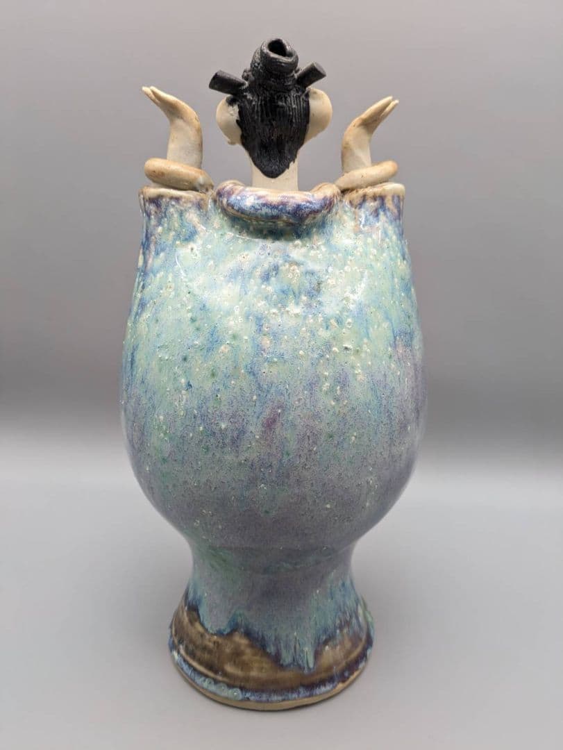 青芳人形 初代青芳 念ずれば花ひらく 砥部焼 置物 坂村真民 森本青芳