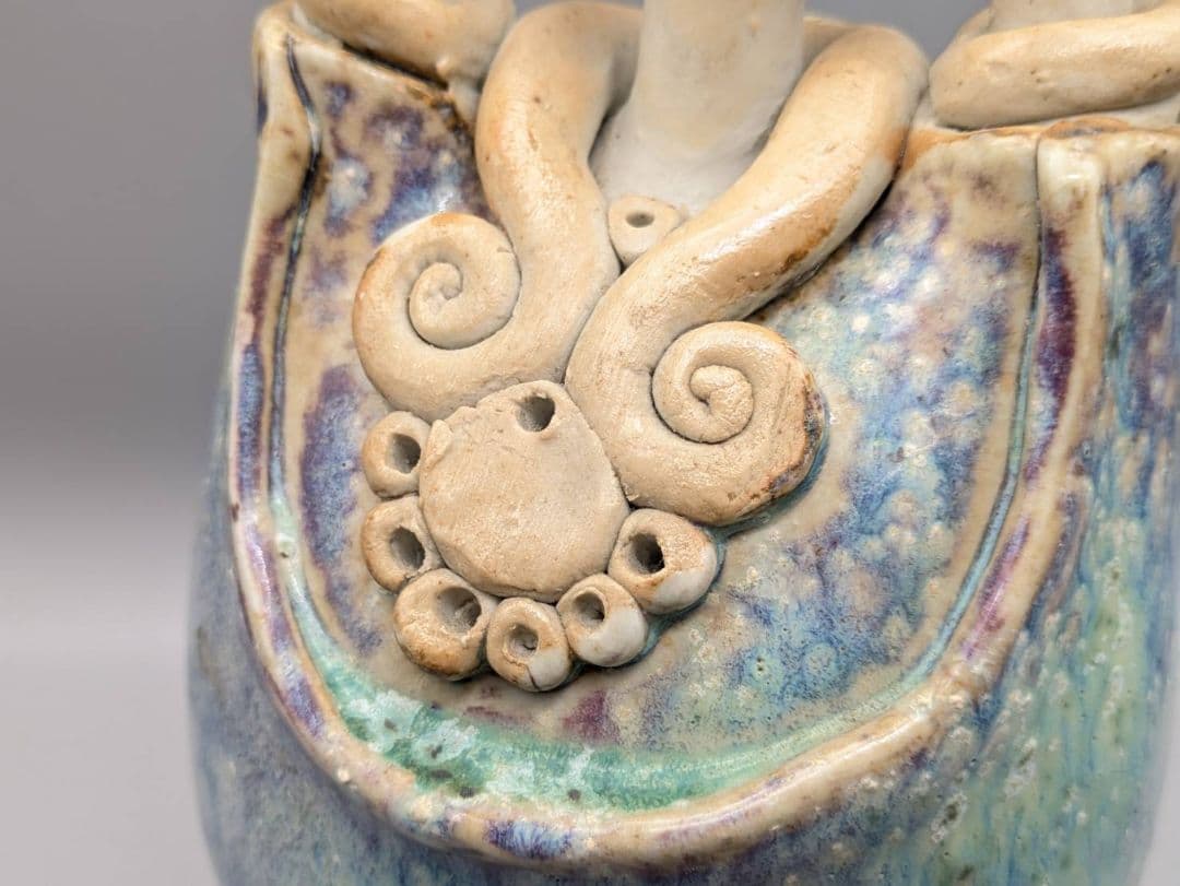 青芳人形 初代青芳 念ずれば花ひらく 砥部焼 置物 坂村真民 森本青芳