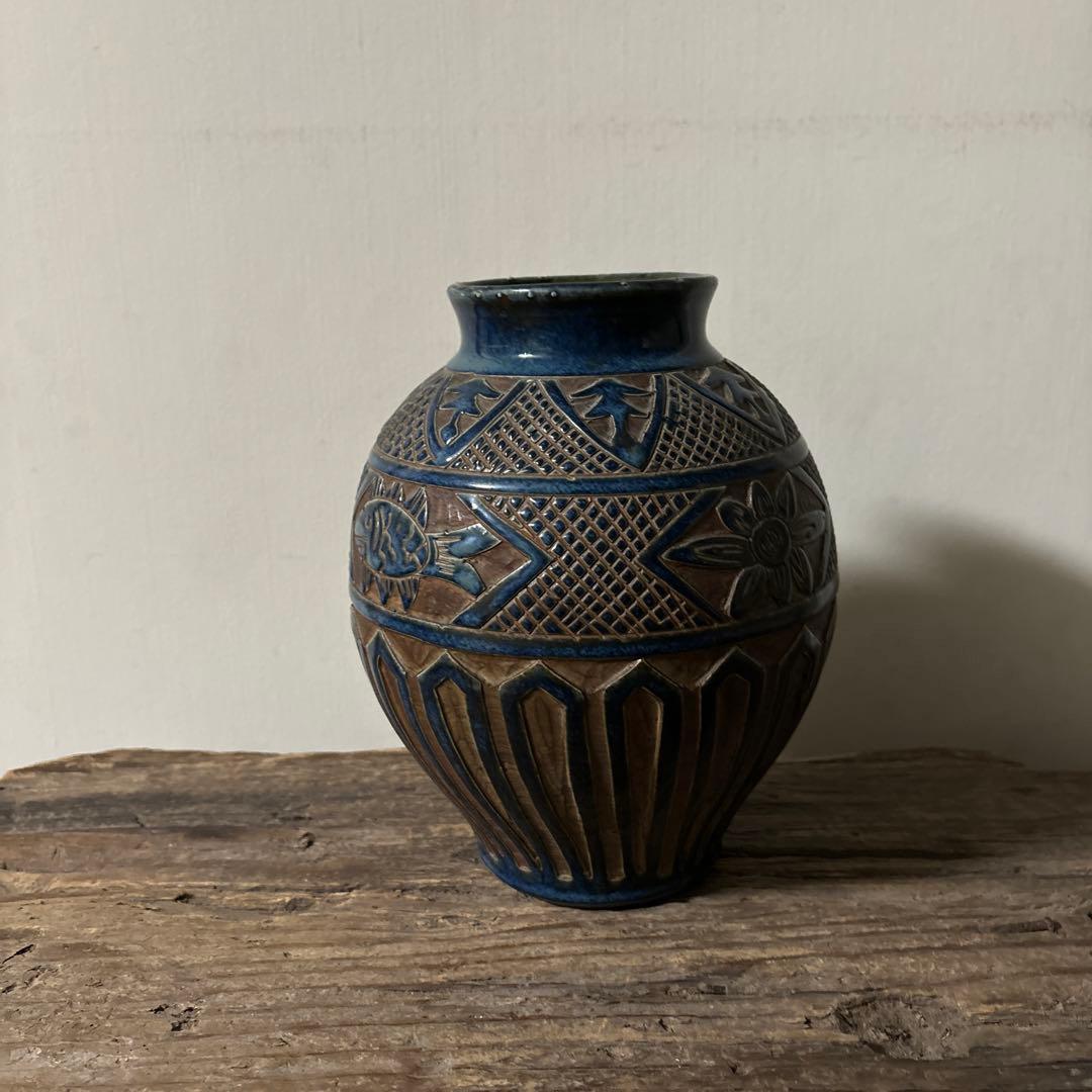 琉球　古典焼　小壺　④ 壺屋焼　やちむん　古民芸　アンティーク　骨董　検:李朝.