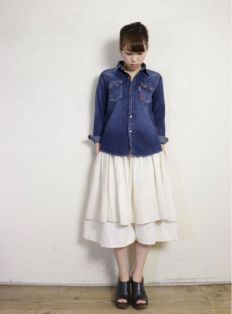 未使用タグ付★KAPITAL★コーデュロイ×麻スレキフリルパンツ★きなり★1