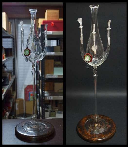 フランスLA MAISON DE L'ETAINガラス製オイルランプ/花器飾物