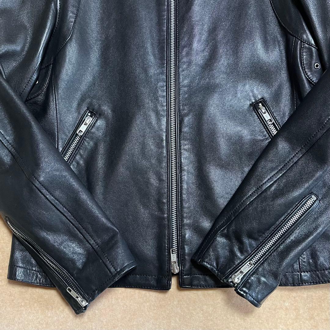 BEAUTY&YOUTH シングルライダース レザージャケット ブラック