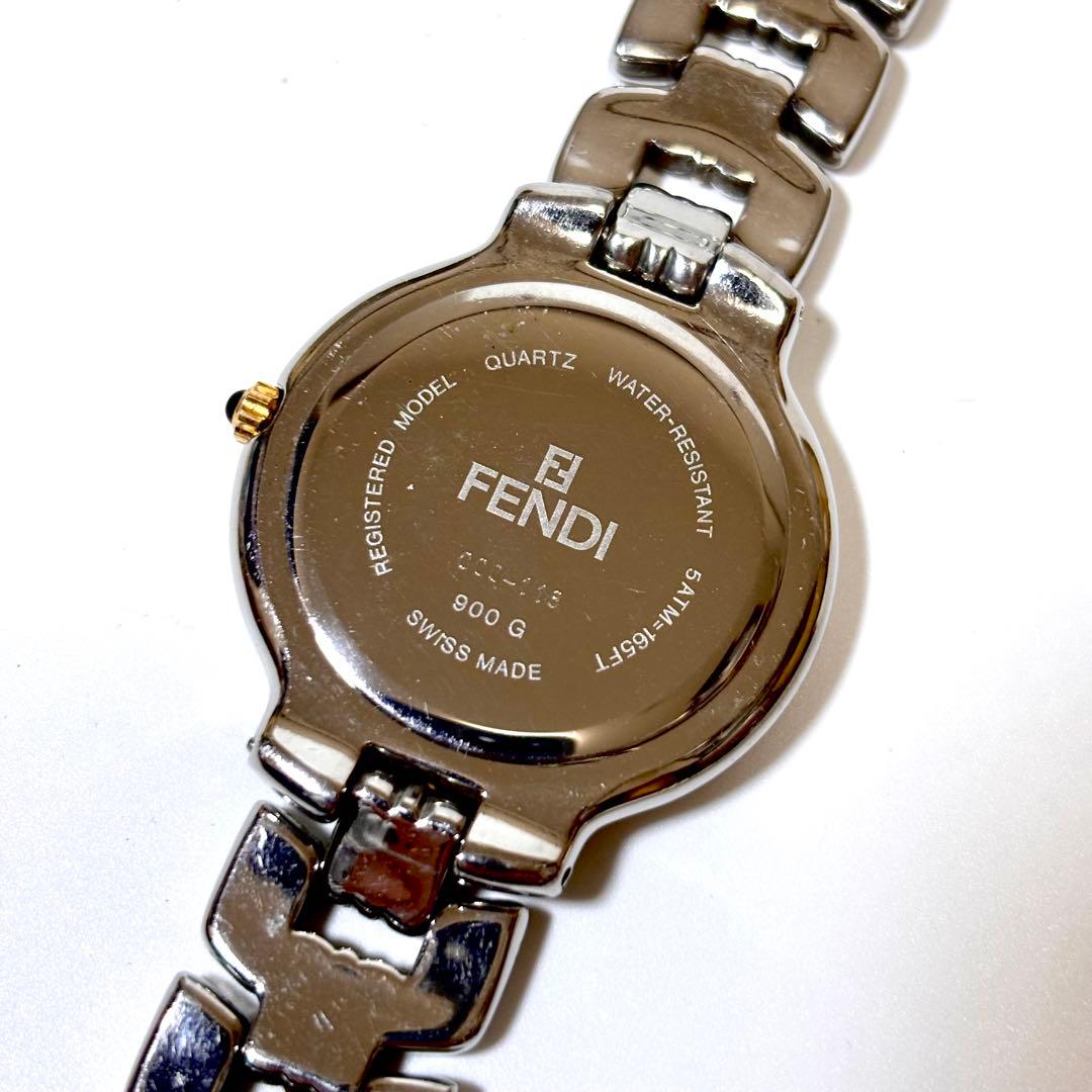 稼働 FENDI 900G メンズ腕時計 デイト コンビカラー FFロゴ QZ