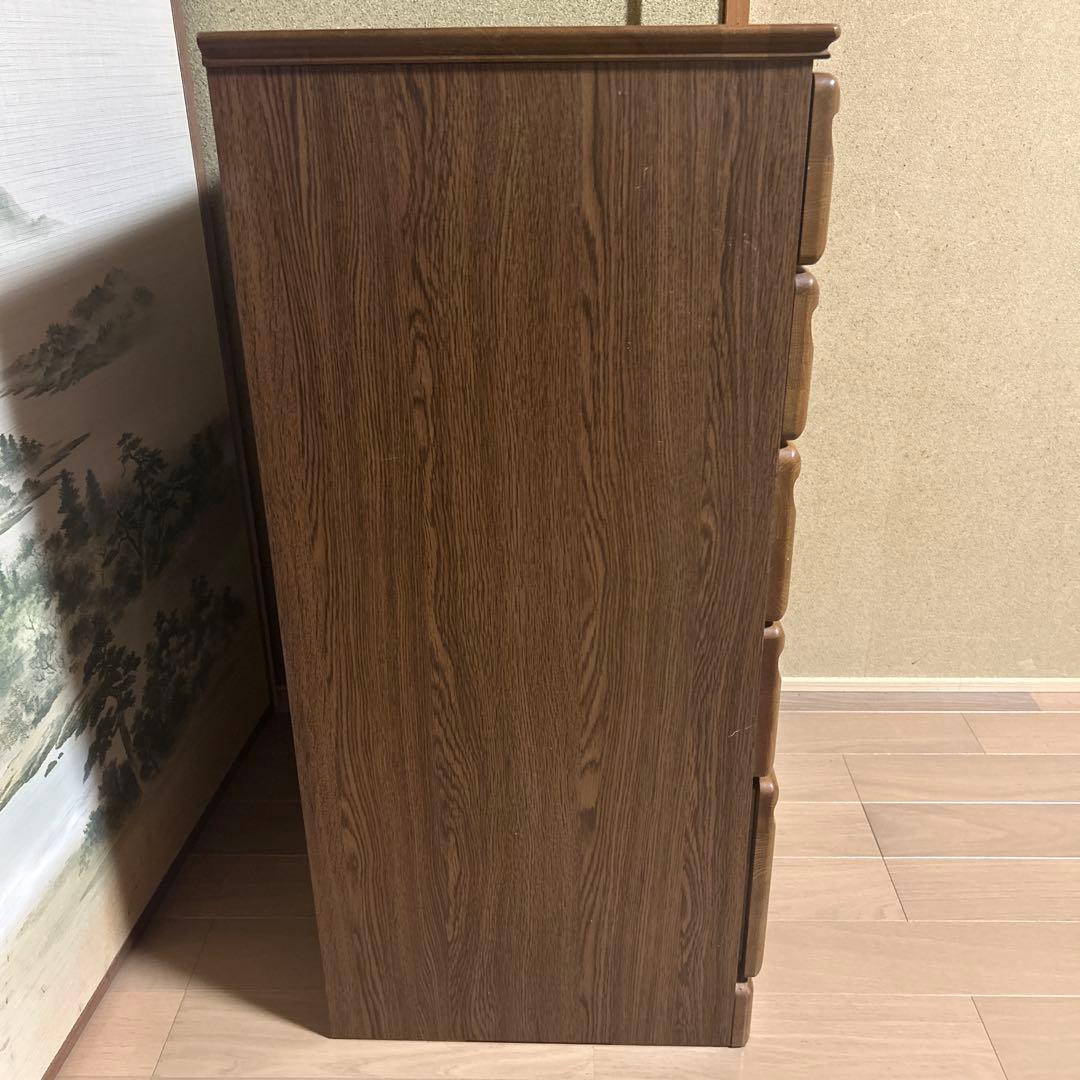 木製キャビネット 7引き出し ブラウン