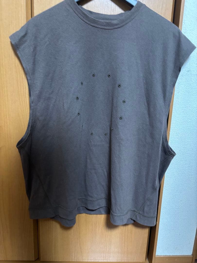 JIAN YE CIRCLE NOSLEE CHARCOAL タンクトップ