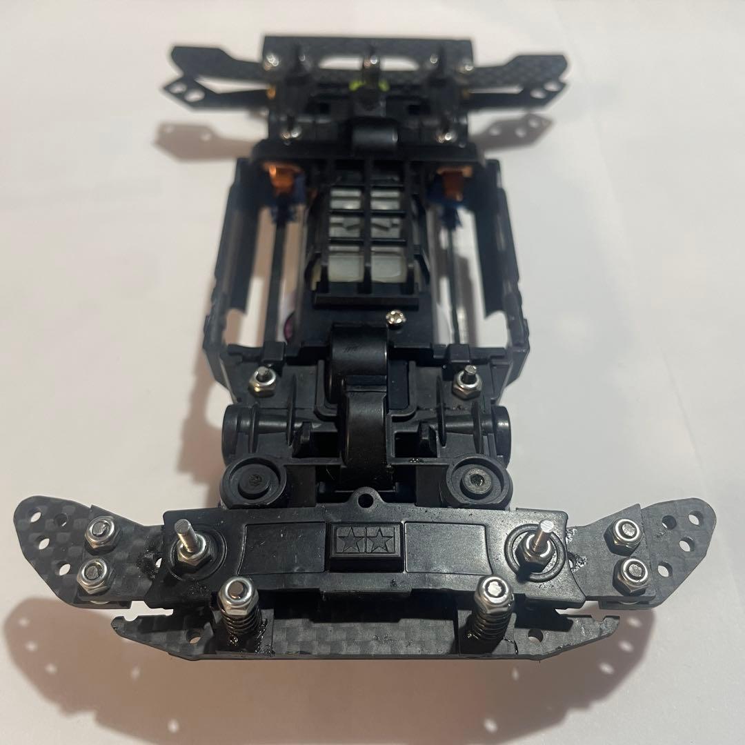 ミニ四駆　MSフレキ　フロントAT段下スラダン　1軸アンカー　提灯社外カーボン②