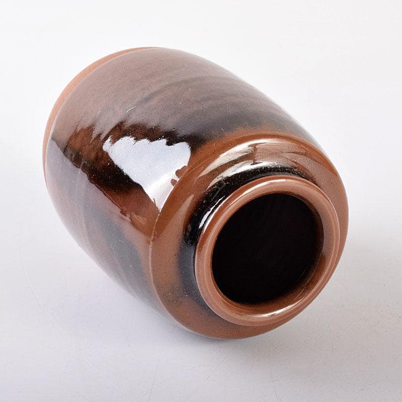 茶道具　加藤唐三郎造　古瀬戸　肩衝茶入　仕覆付　共箱　V　6978