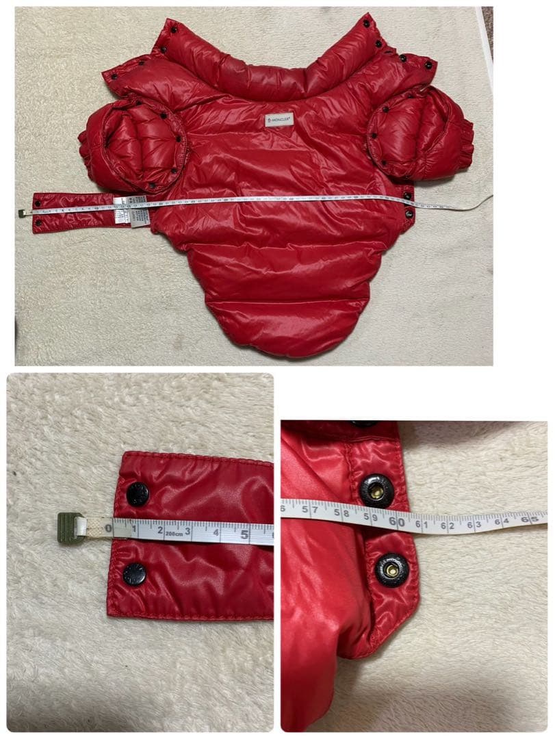 美品 犬用ダウンジャケット モンクレール CHIHUAHUA MONCLER 赤