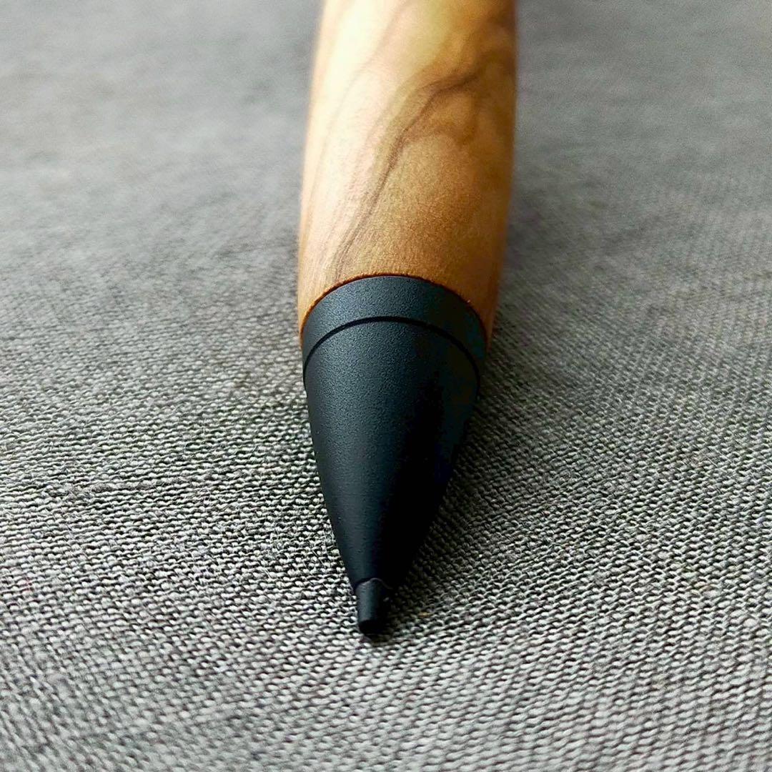 オリーブウッド　ハンドメイド　木軸シャープペン　0.5mm　天然木　ブラック