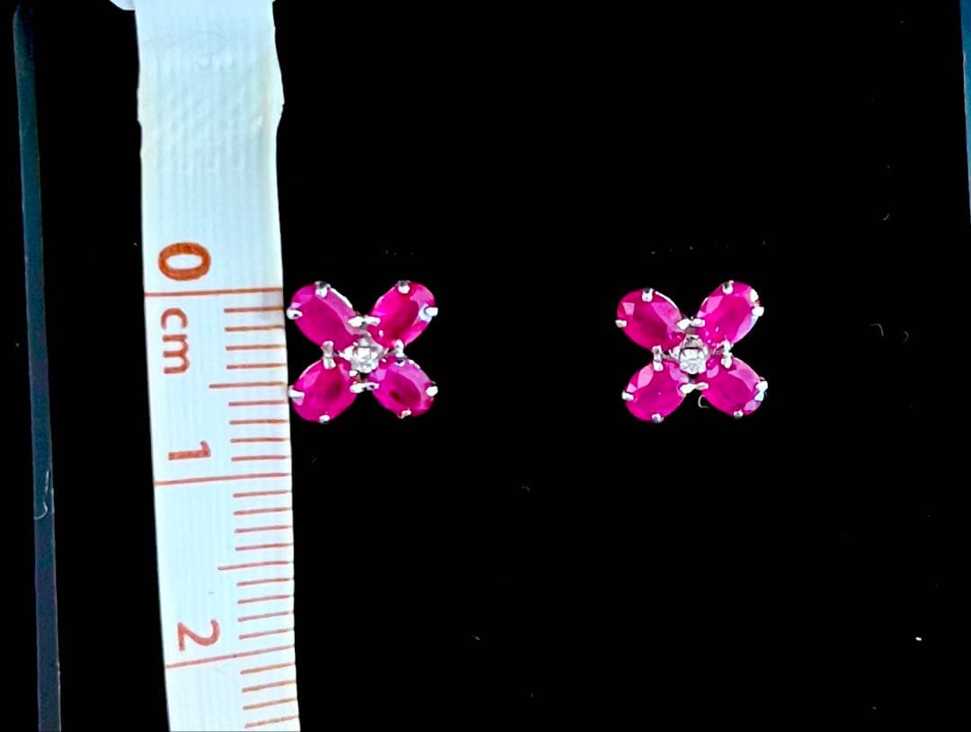 ルビー　ダイヤモンド　ピアス　美品　保証書付き