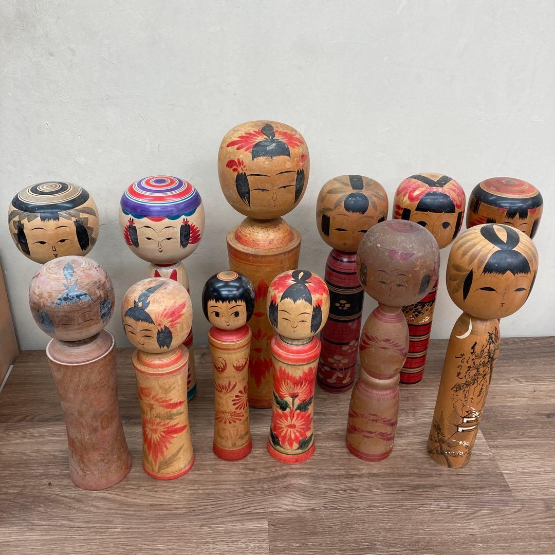 D-3 【11点まとめ売り】伝統工芸品 こけし 時代物 創作こけし 民芸品 レ