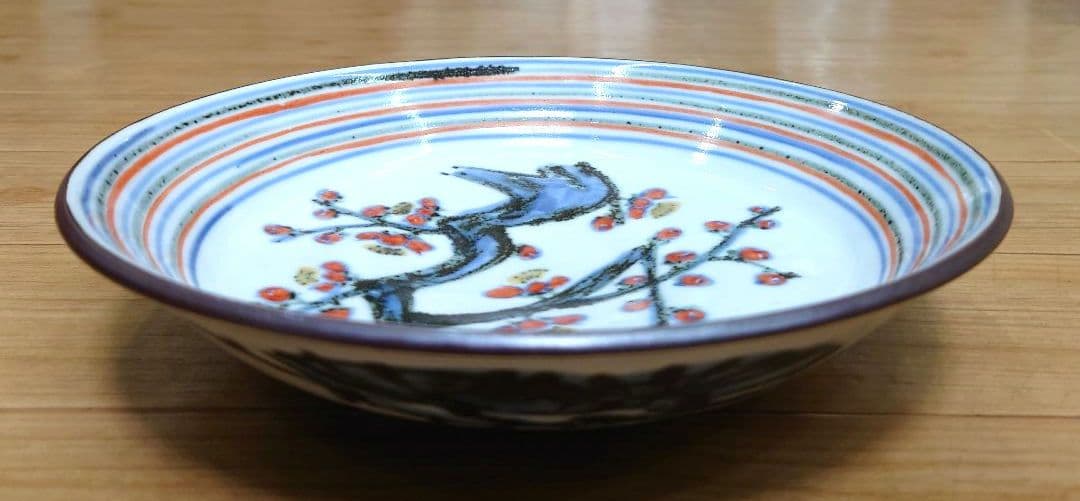新春特別価格⚫高陽 泥裏珠光 陶齋 斎藤三郎⚫染付色絵飾り皿:齋藤三郎 作品