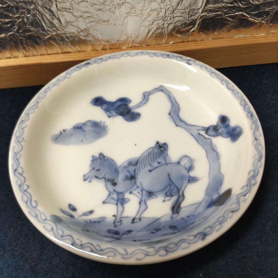 古伊万里　馬柄小皿　5客　D315