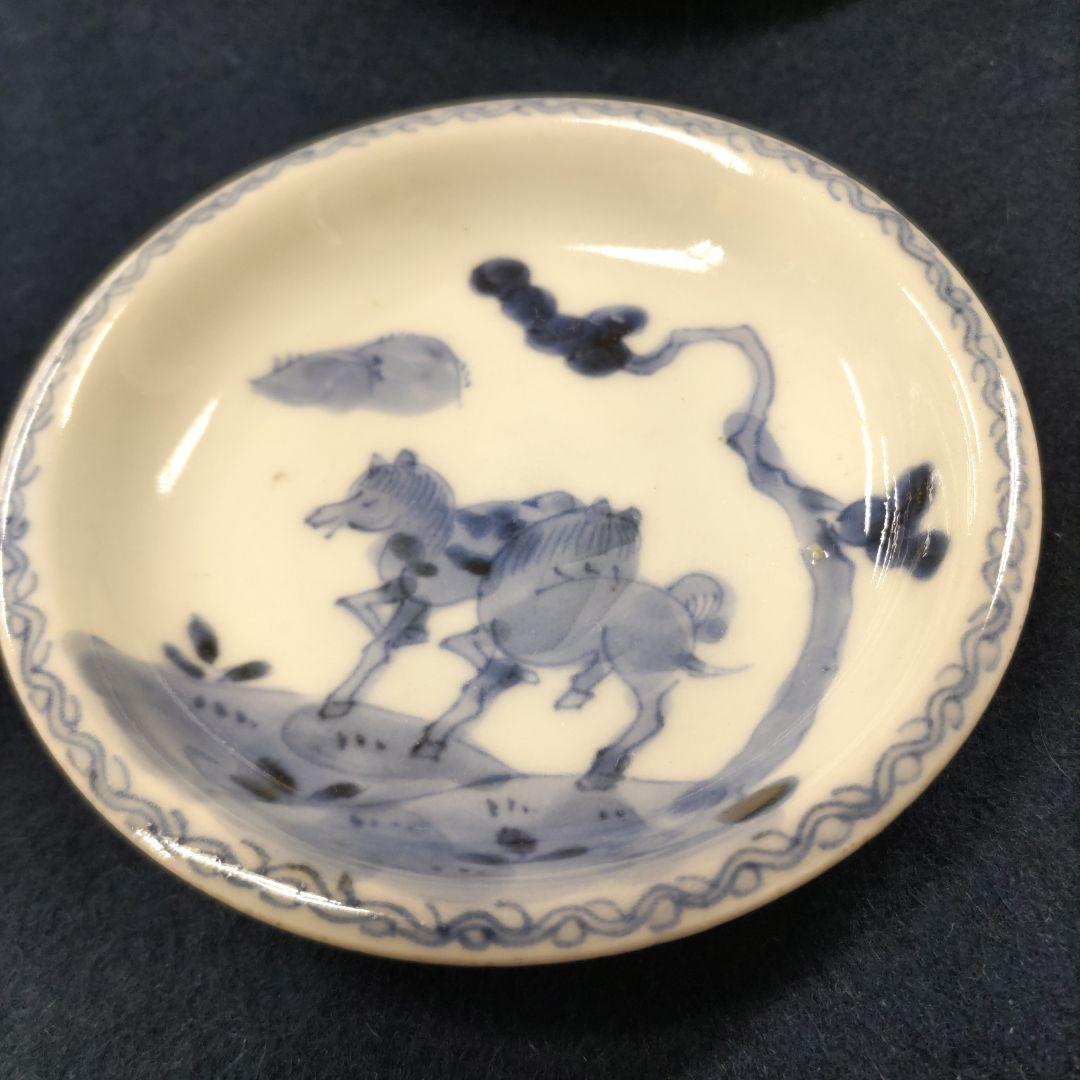 古伊万里　馬柄小皿　5客　D315
