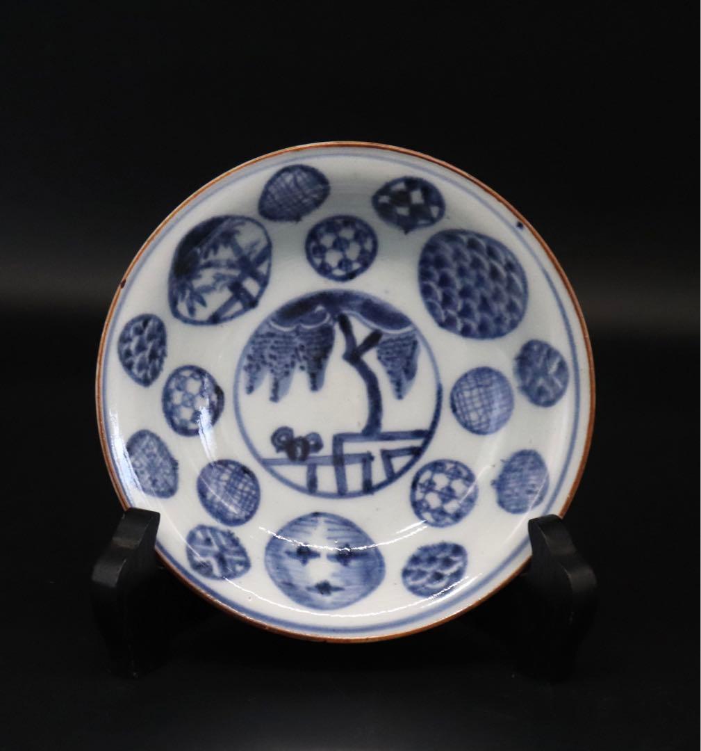 中国　清朝期　染付小皿　送料込み0911