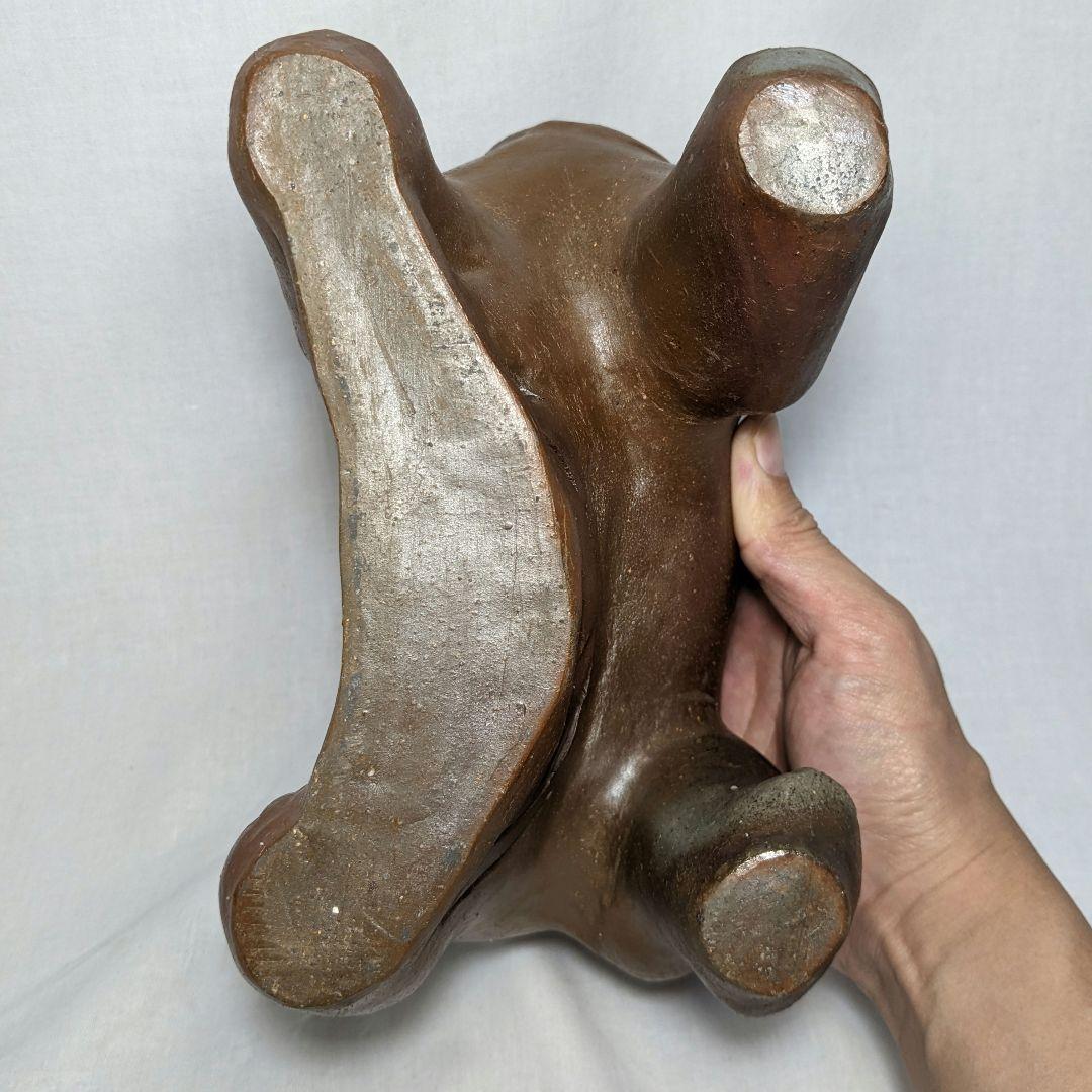 岡山県重要無形文化財 浦上善次 備前焼 甲戌 共箱共布栞 干支置物 犬 イヌ