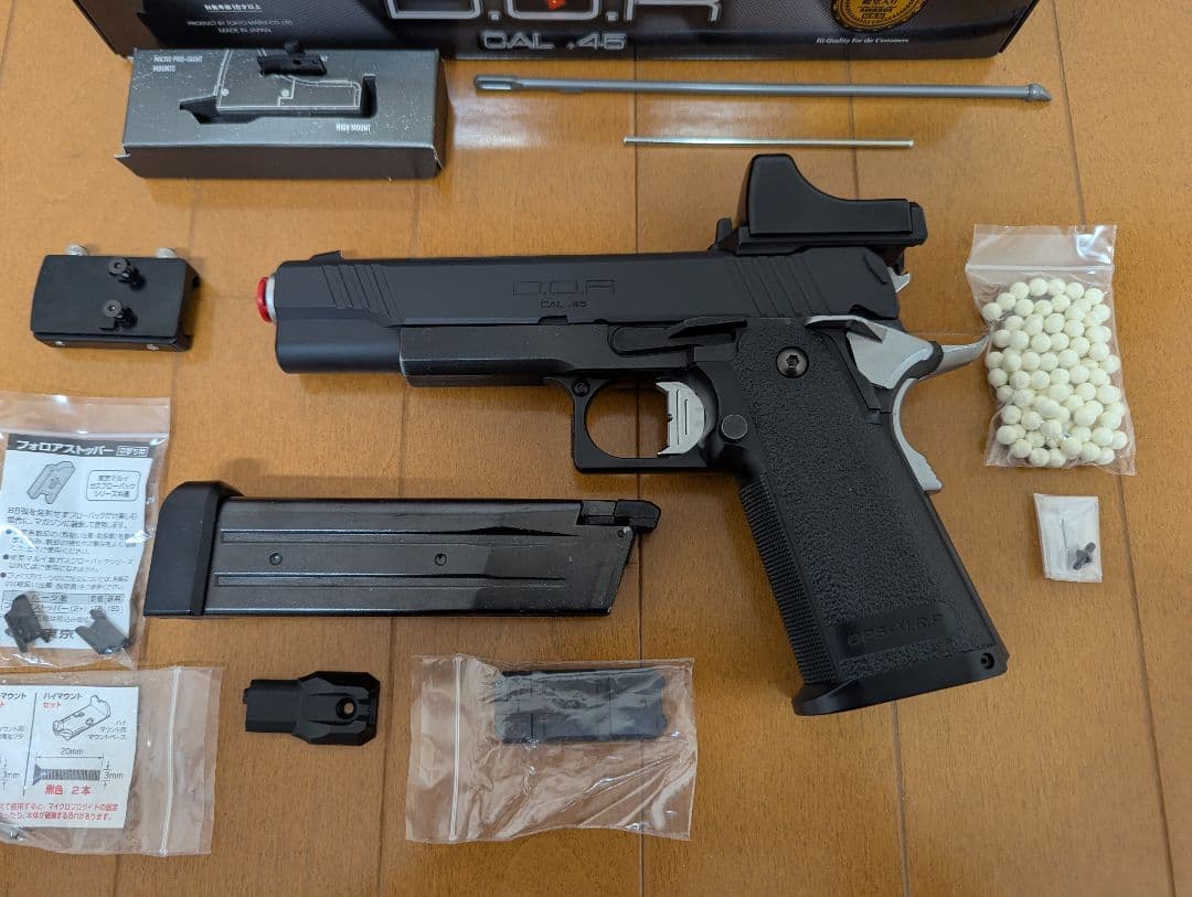 東京マルイ ガスブローバック ハイキャパD.O.R ドットサイト付　付属品あり