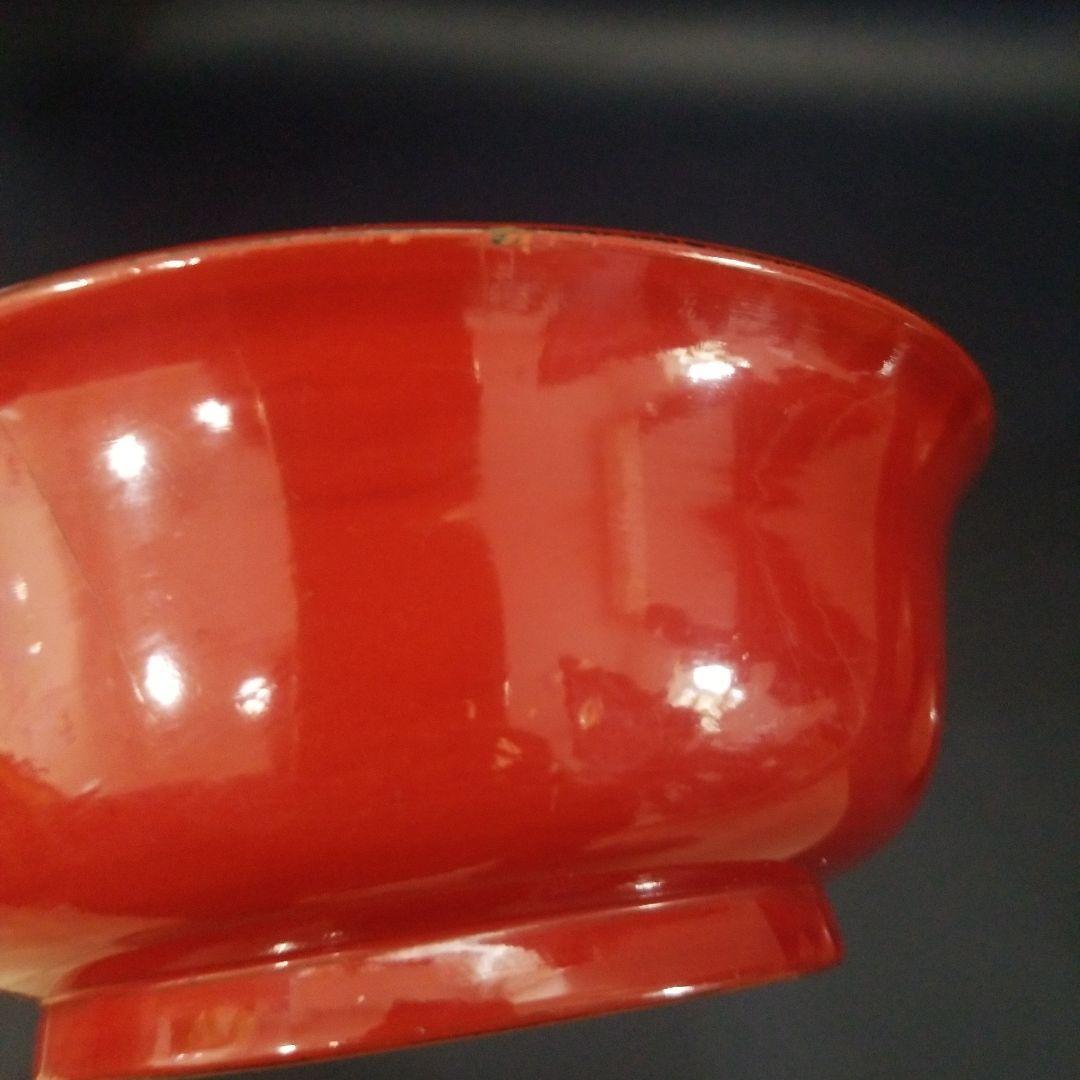 イチゴ　漆塗 内総沈金 菊花紋吸物椀2客、朱漆塗 牡丹沈金 吸物椀 2客