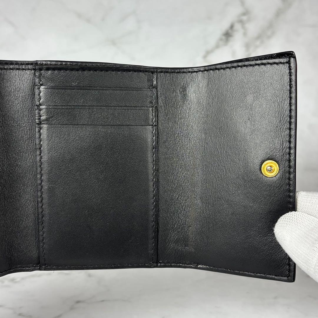 BOTTEGA VENETA ブラック 3つ折り 財布 カセット