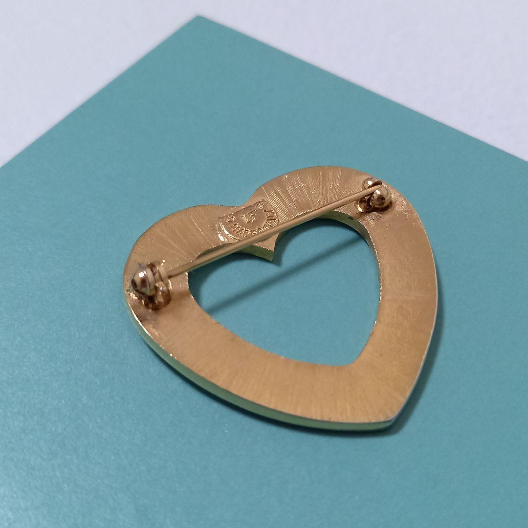 ●良品●　CELINE　セリーヌ　ブローチ　ハート　刻印　ヴィンテージ　ゴールド