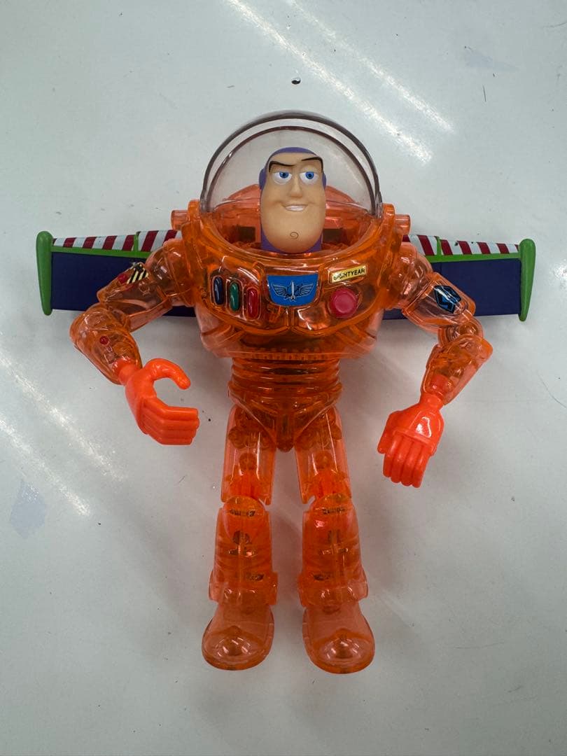 バズ・ライトイヤー クリアフィギュア トーキング　クリアー　オレンジ　実働