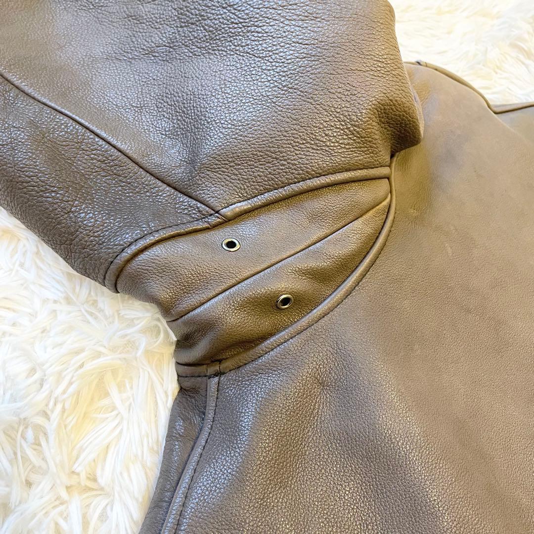 Schott★シングルライダースジャケット Lサイズ ステアハイド ブラウン系