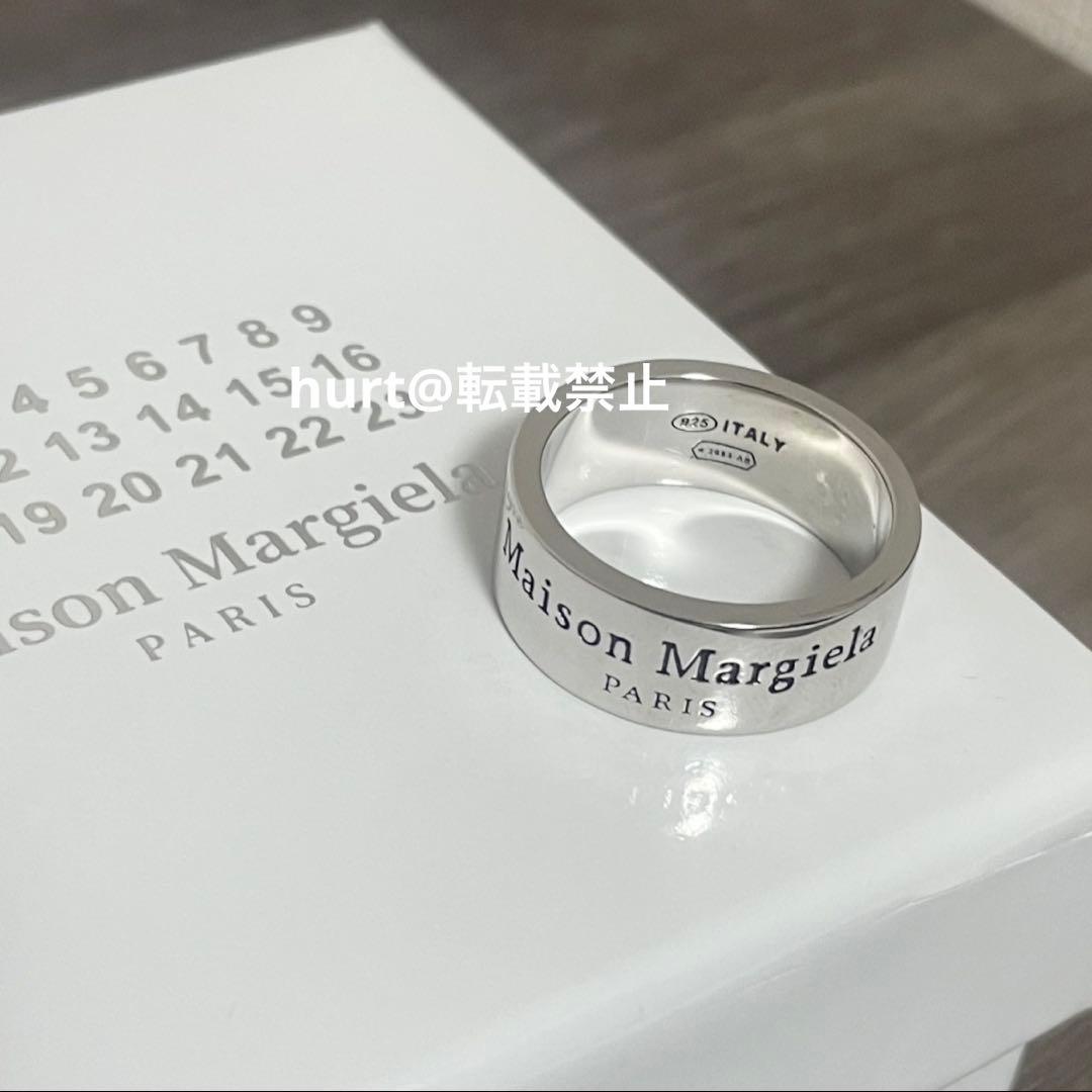 【新品外箱あり】メゾンマルジェラ ワイド ロゴ リング 22号相当 幅8mm
