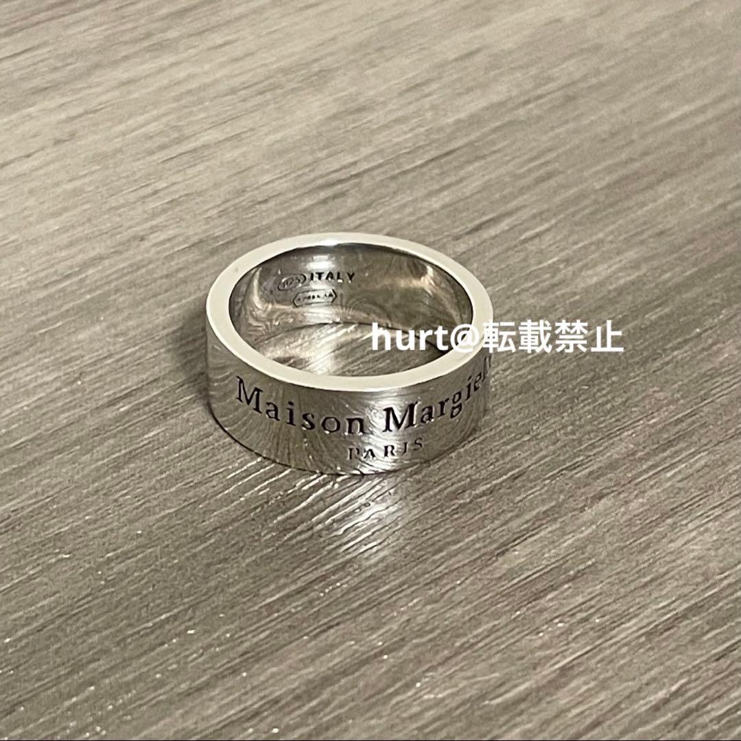 【新品外箱あり】メゾンマルジェラ ワイド ロゴ リング 22号相当 幅8mm