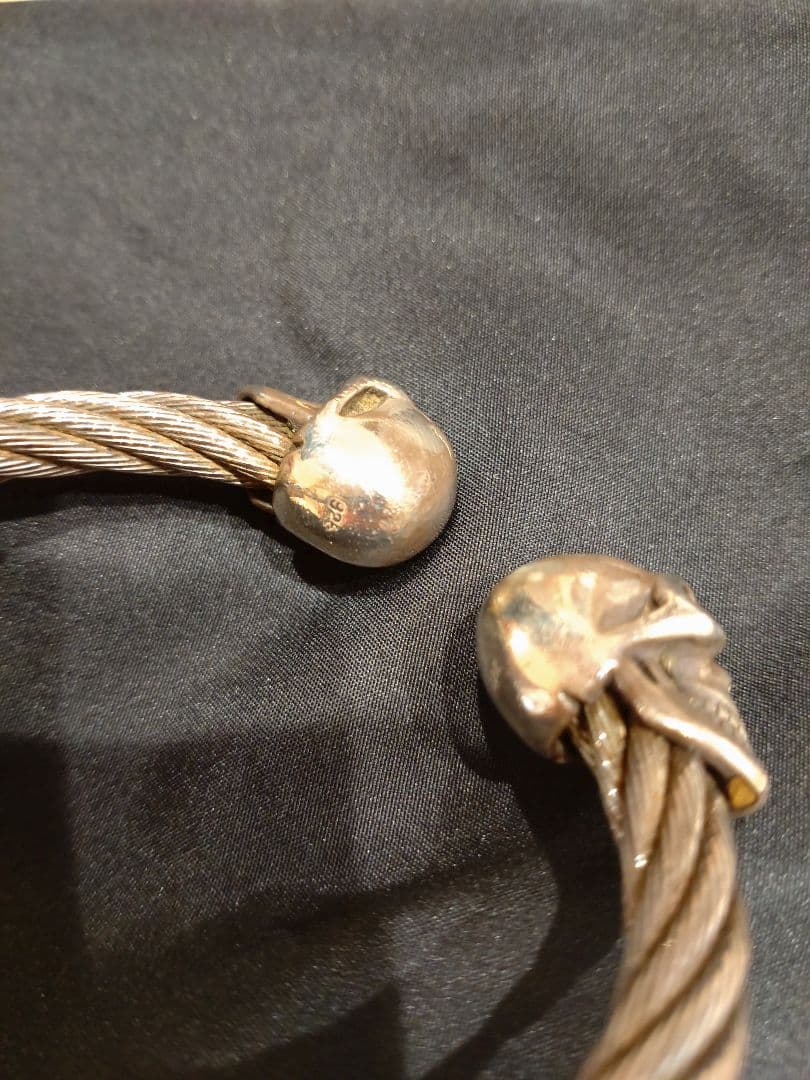 ガボール　タイプ　スカルワイヤーバングル　シルバー925