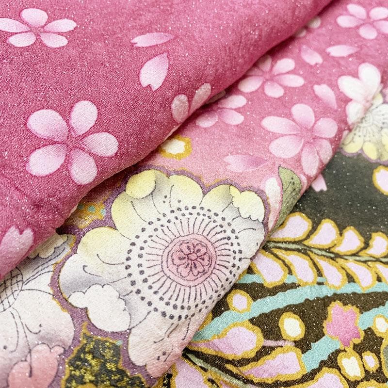 509z42,410y27☆かわいい！振袖 銀通し 辻が花絞り染 地紋☆美品