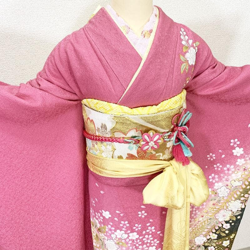 509z42,410y27☆かわいい！振袖 銀通し 辻が花絞り染 地紋☆美品