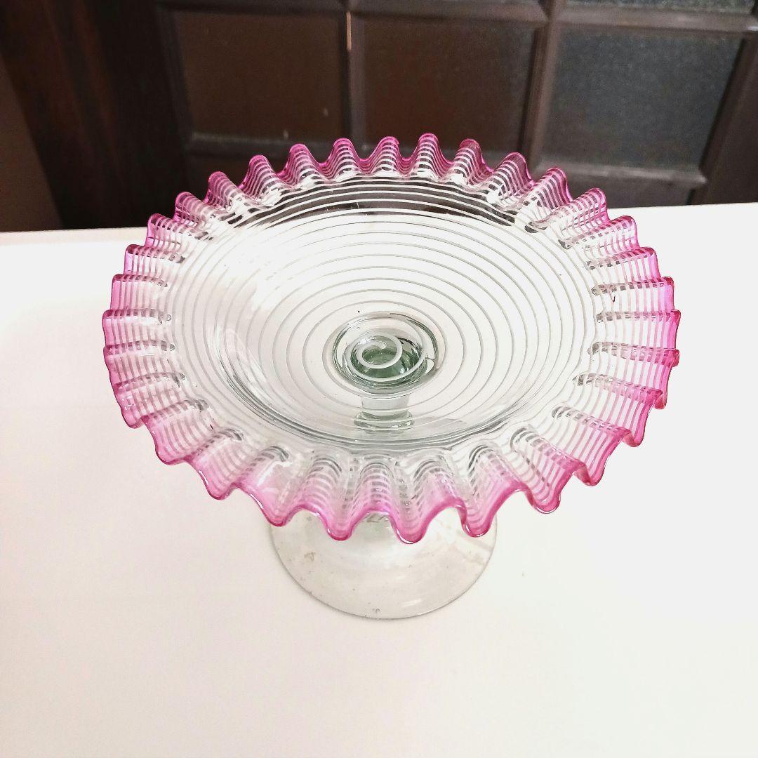 大正ガラス　コンポート　　　16センチ