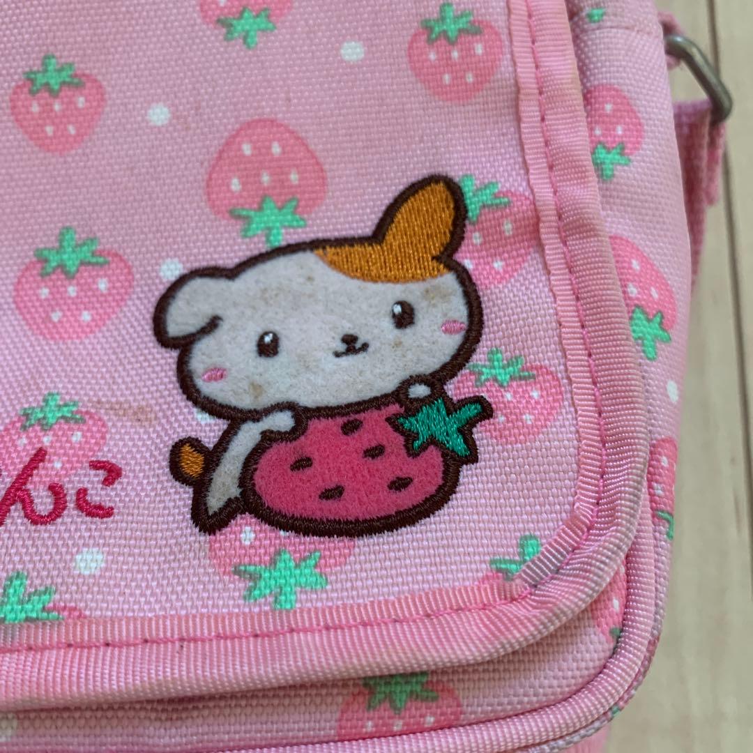 激レア　平成　サンリオ　ぷちぷちわんこ いちご柄　ショルダーバッグ　2002年