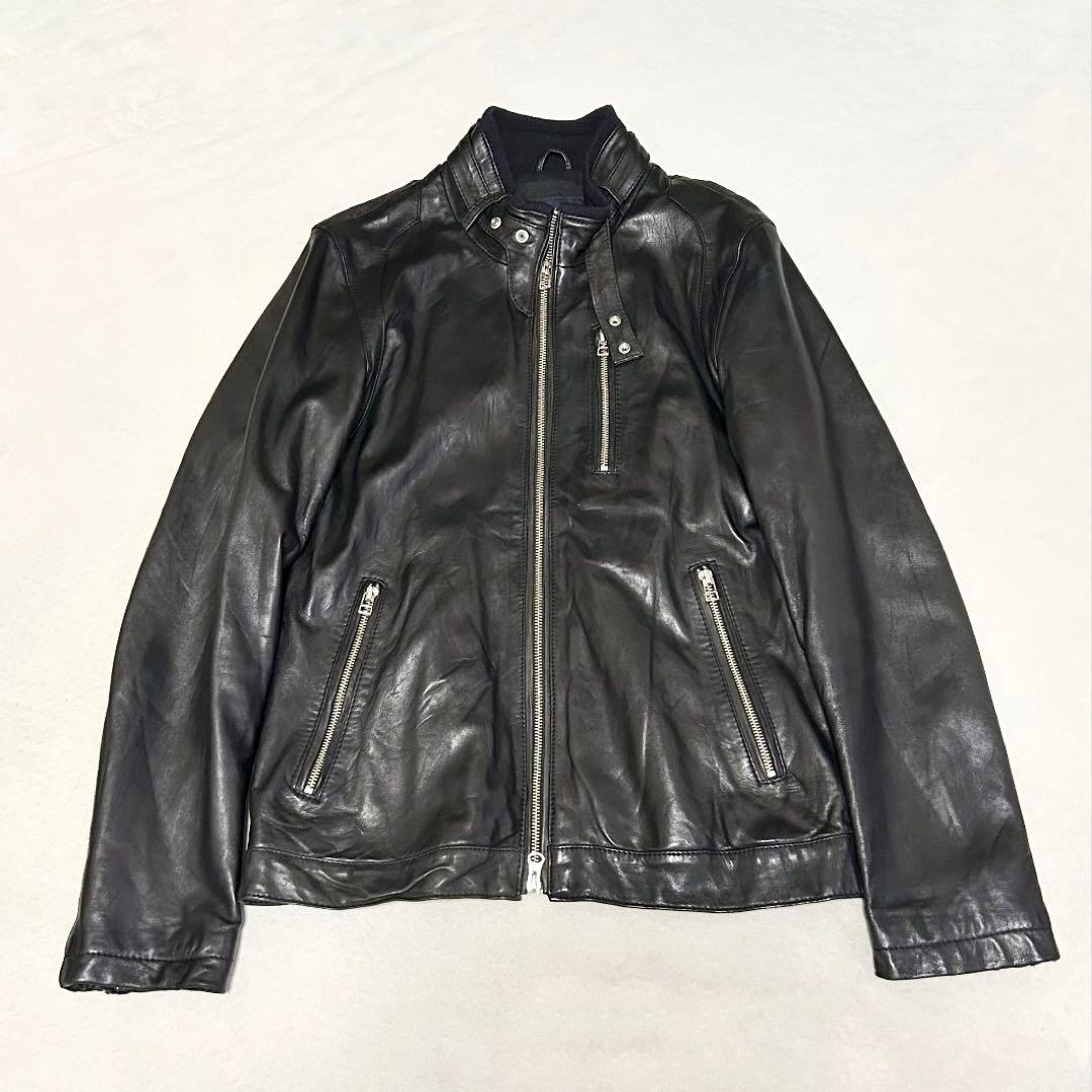 collectiue メンズビギ ライダースジャケット シングル【03】羊革