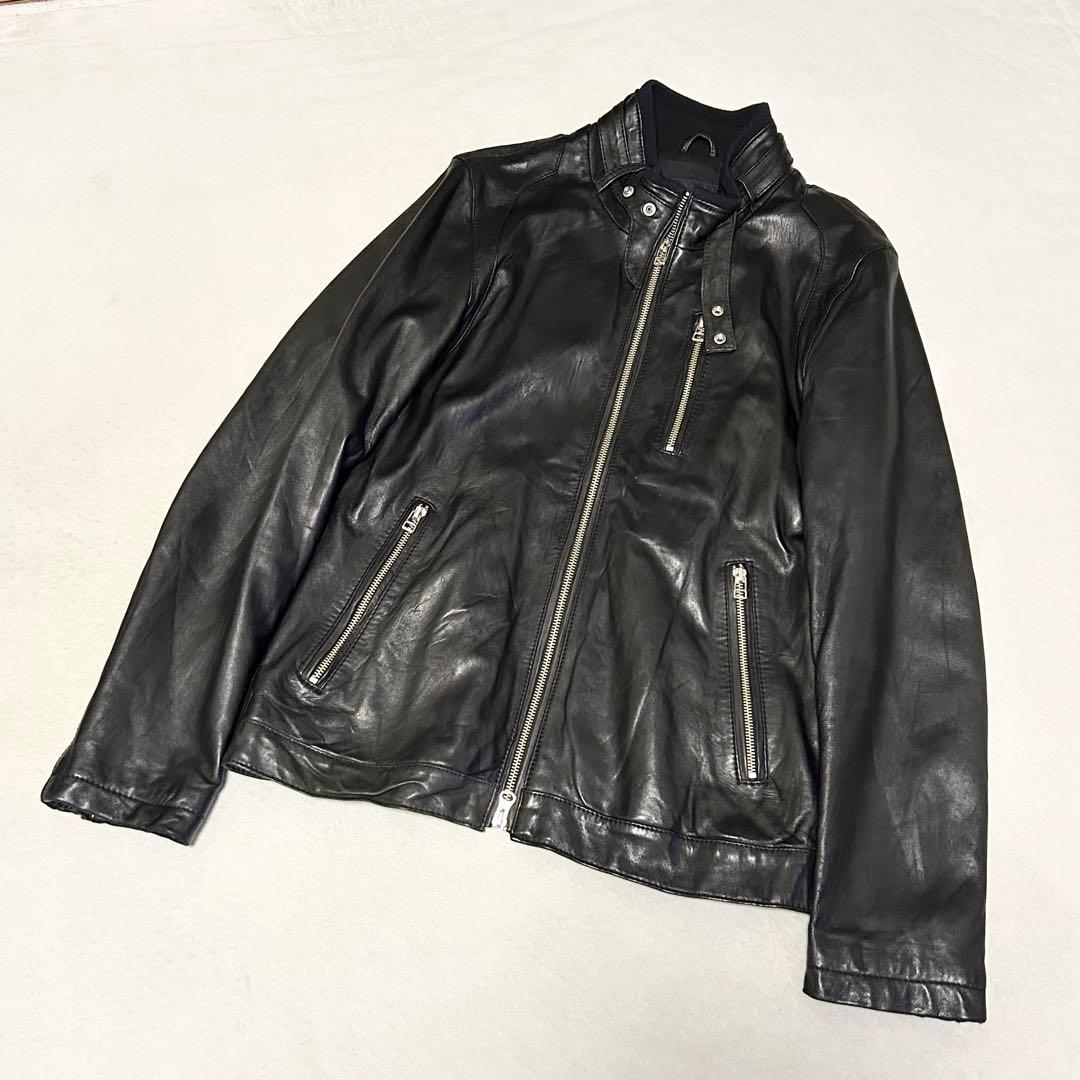 collectiue メンズビギ ライダースジャケット シングル【03】羊革