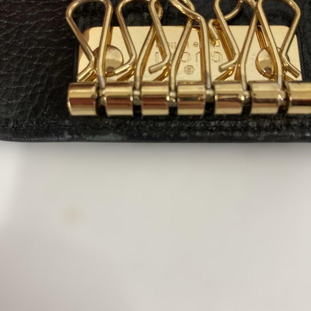 【極美品】GUCCI グッチ GGマーモント 6連キーケース ブラック レザー