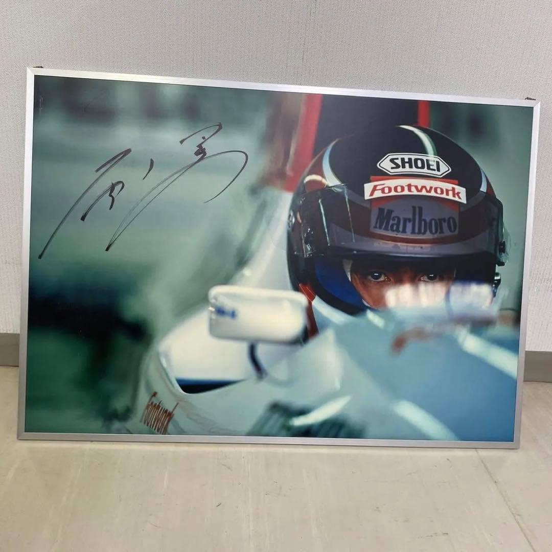 F1レーサー鈴木亜久里 直筆サイン入りパネル　無限ホンダ